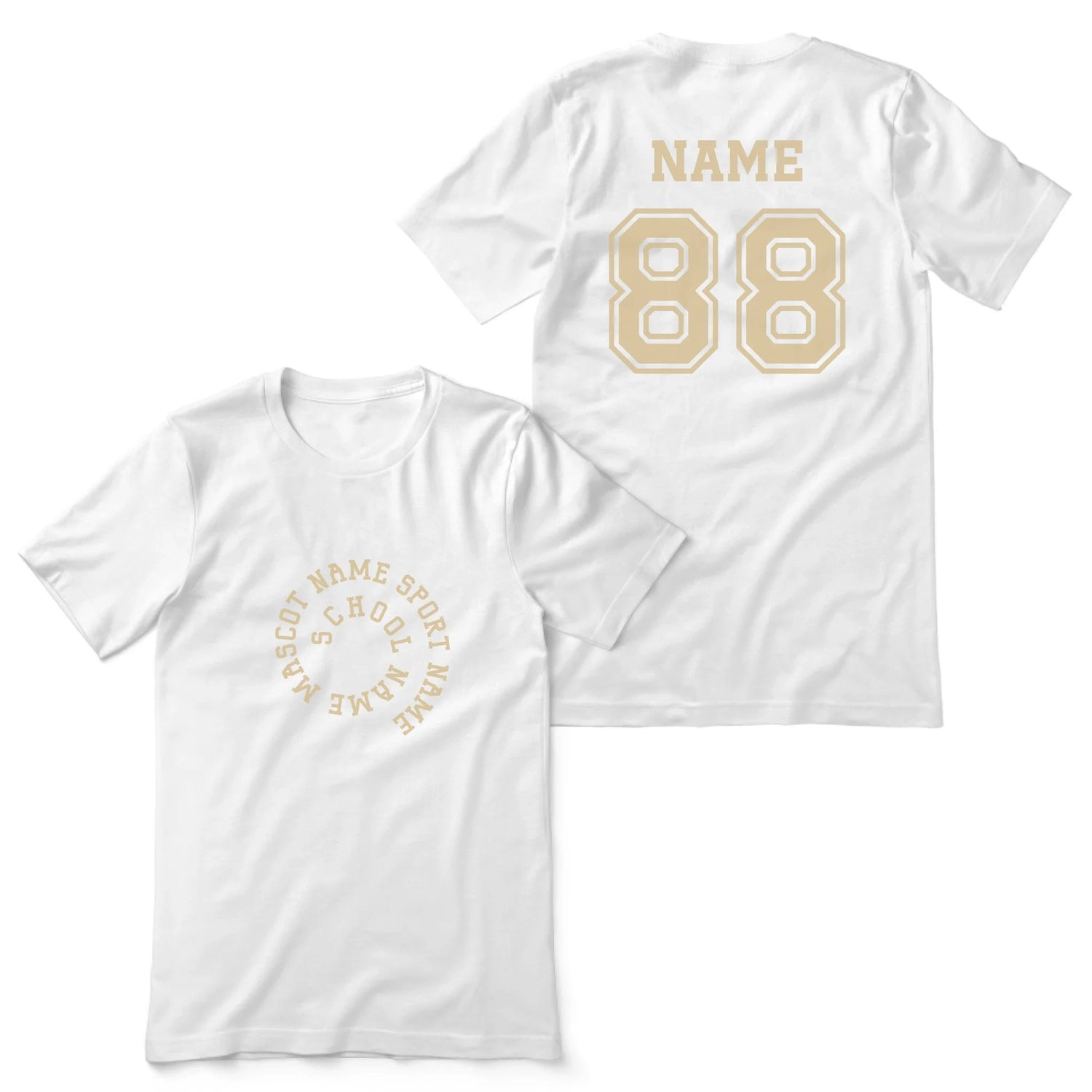 Custom School Spirit Shirt With Spiral Text Design on a Unisex T-Shirt