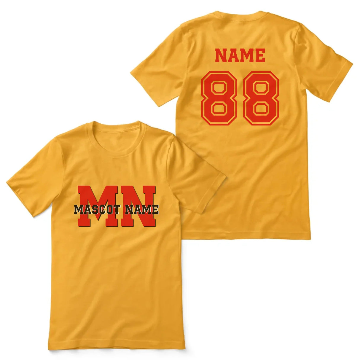 Custom School Mascot Shirt With Initials and Mascot Name on a Unisex T-Shirt