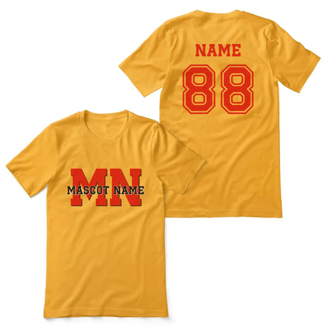Custom School Mascot Shirt With Initials and Mascot Name on a Unisex T-Shirt