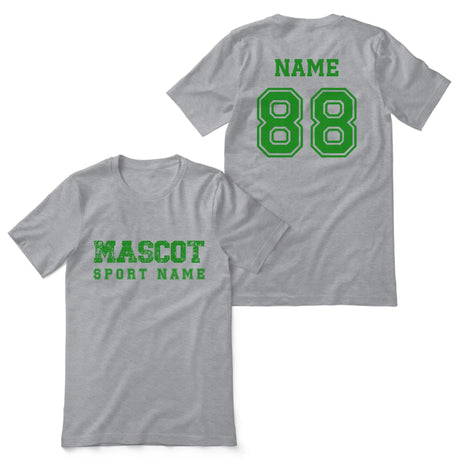 Custom School Spirit Shirt With Mascot and Sport with Grunge and Classic Design on a Unisex T-Shirt
