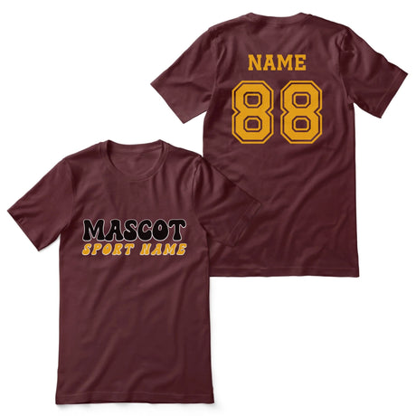 Custom School Spirit Shirt With Mascot and Sport With Retro Design on a Unisex T-Shirt