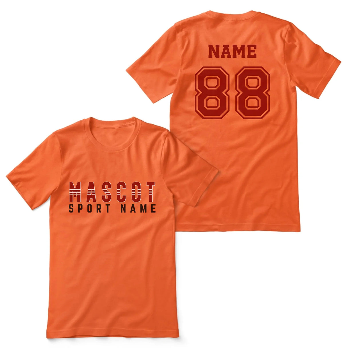 Custom School Spirit Shirt With Mascot and Sport With Striped Text Design on a Unisex T-Shirt