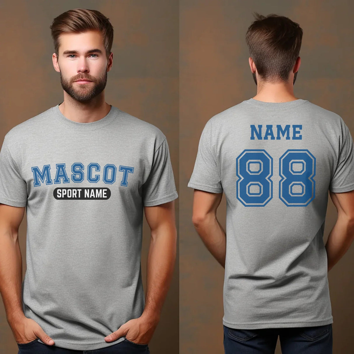 Custom School Spirit Shirt With Mascot and Sport With Classic Design on a Unisex T-Shirt