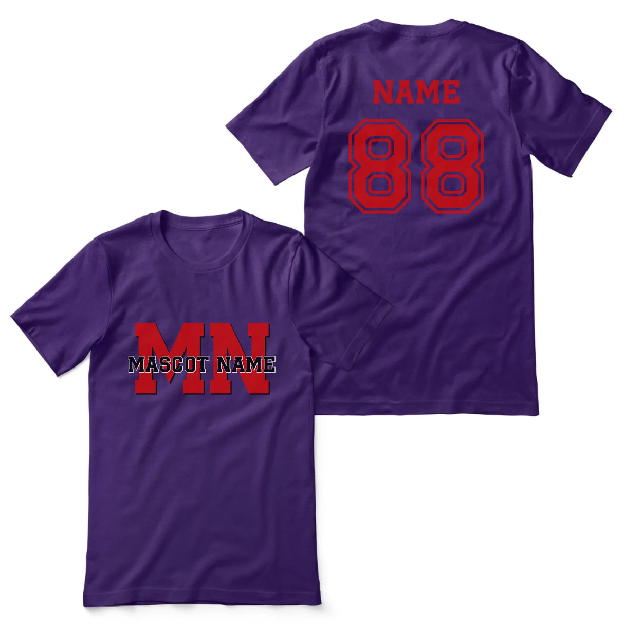 Custom School Mascot Shirt With Initials and Mascot Name on a Unisex T-Shirt