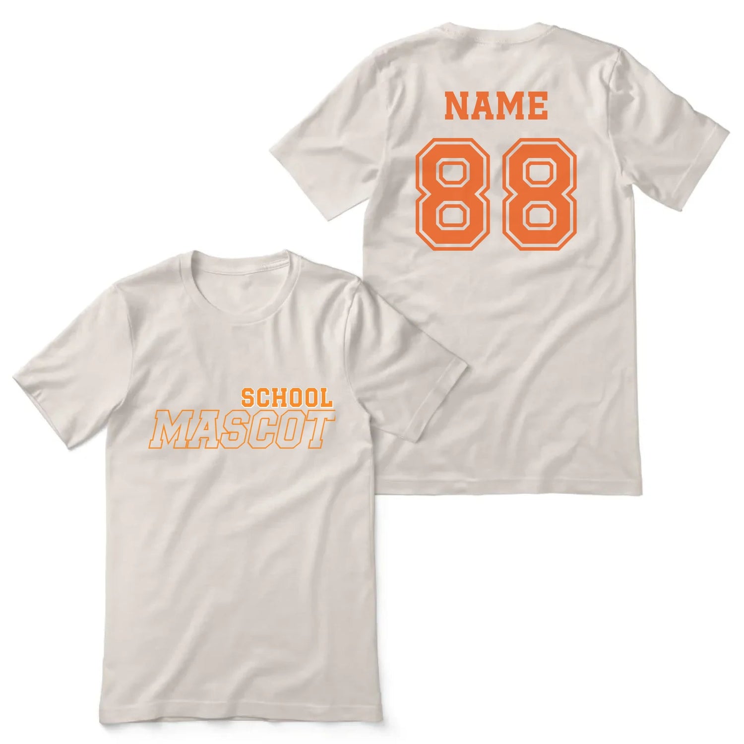 Custom School Spirit Shirt With School and Mascot with Outline Design on a Unisex T-Shirt