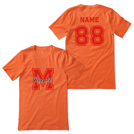 Custom School Mascot Shirt With Large Initial and Mascot Name on a Unisex T-Shirt