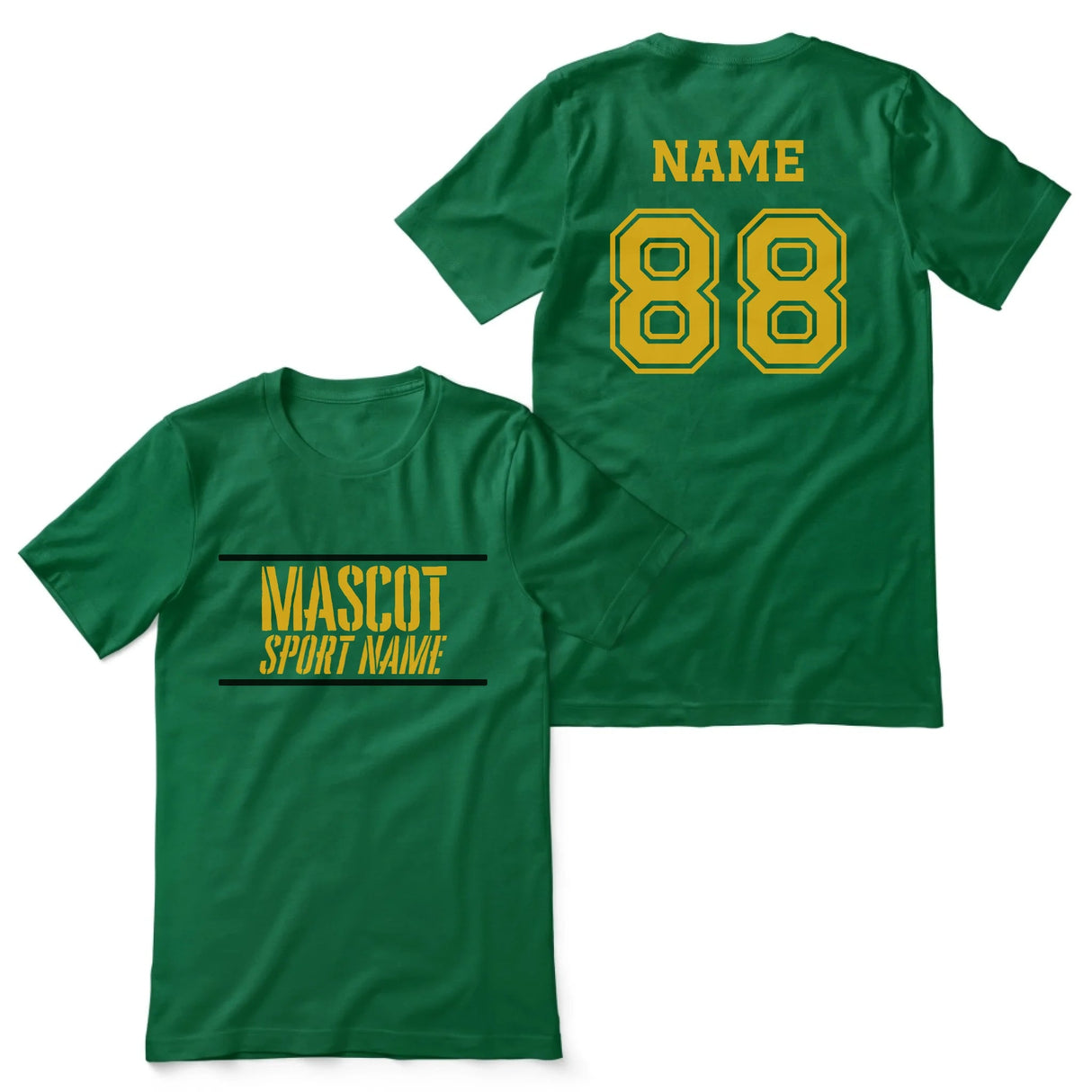 Custom School Spirit Shirt With Mascot and Sport With Stencil Design on a Unisex T-Shirt