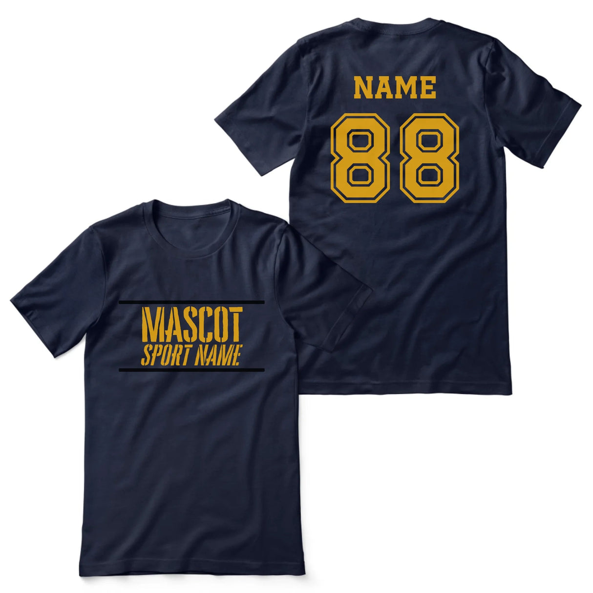 Custom School Spirit Shirt With Mascot and Sport With Stencil Design on a Unisex T-Shirt