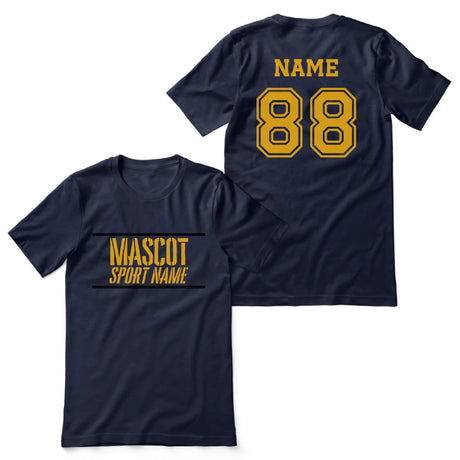 Custom School Spirit Shirt With Mascot and Sport With Stencil Design on a Unisex T-Shirt