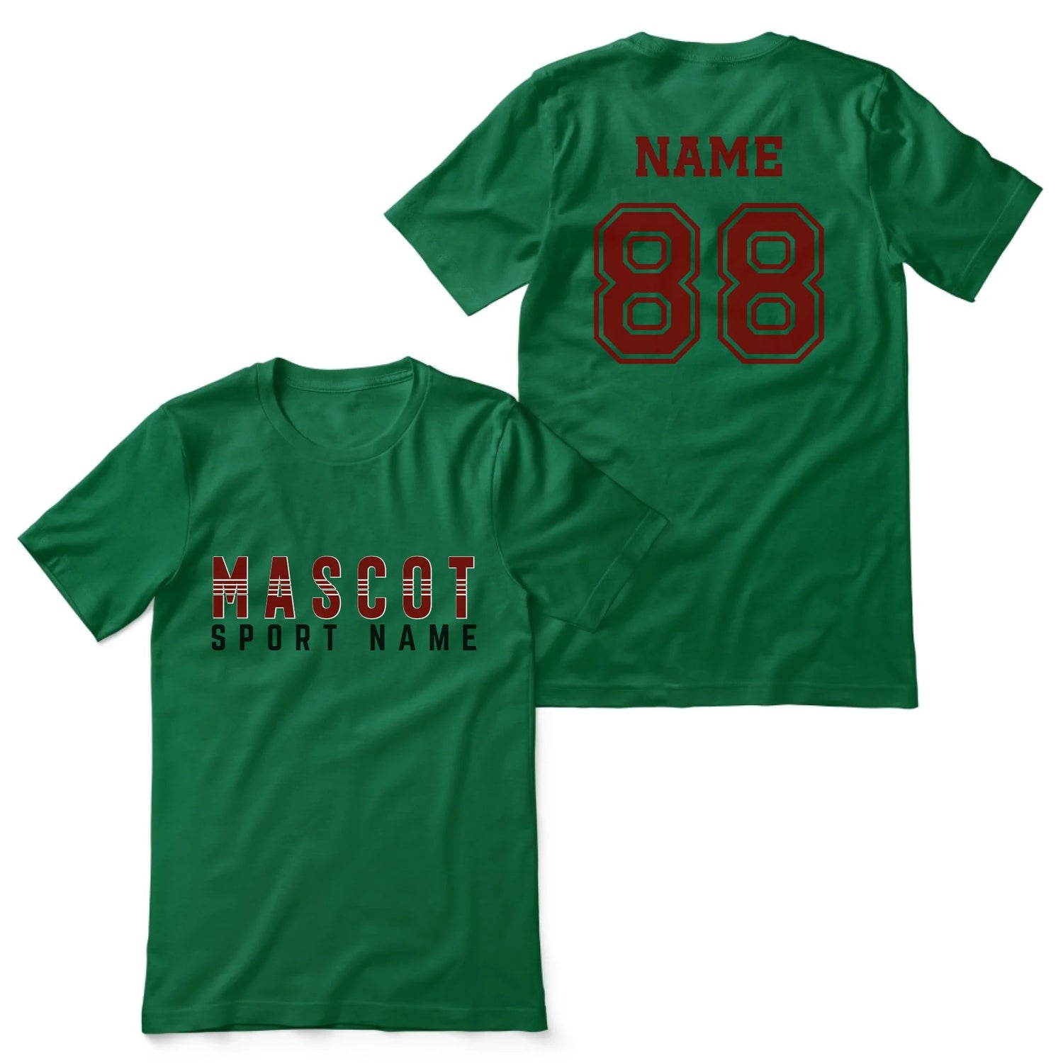 Custom School Spirit Shirt With Mascot and Sport With Striped Text Design on a Unisex T-Shirt