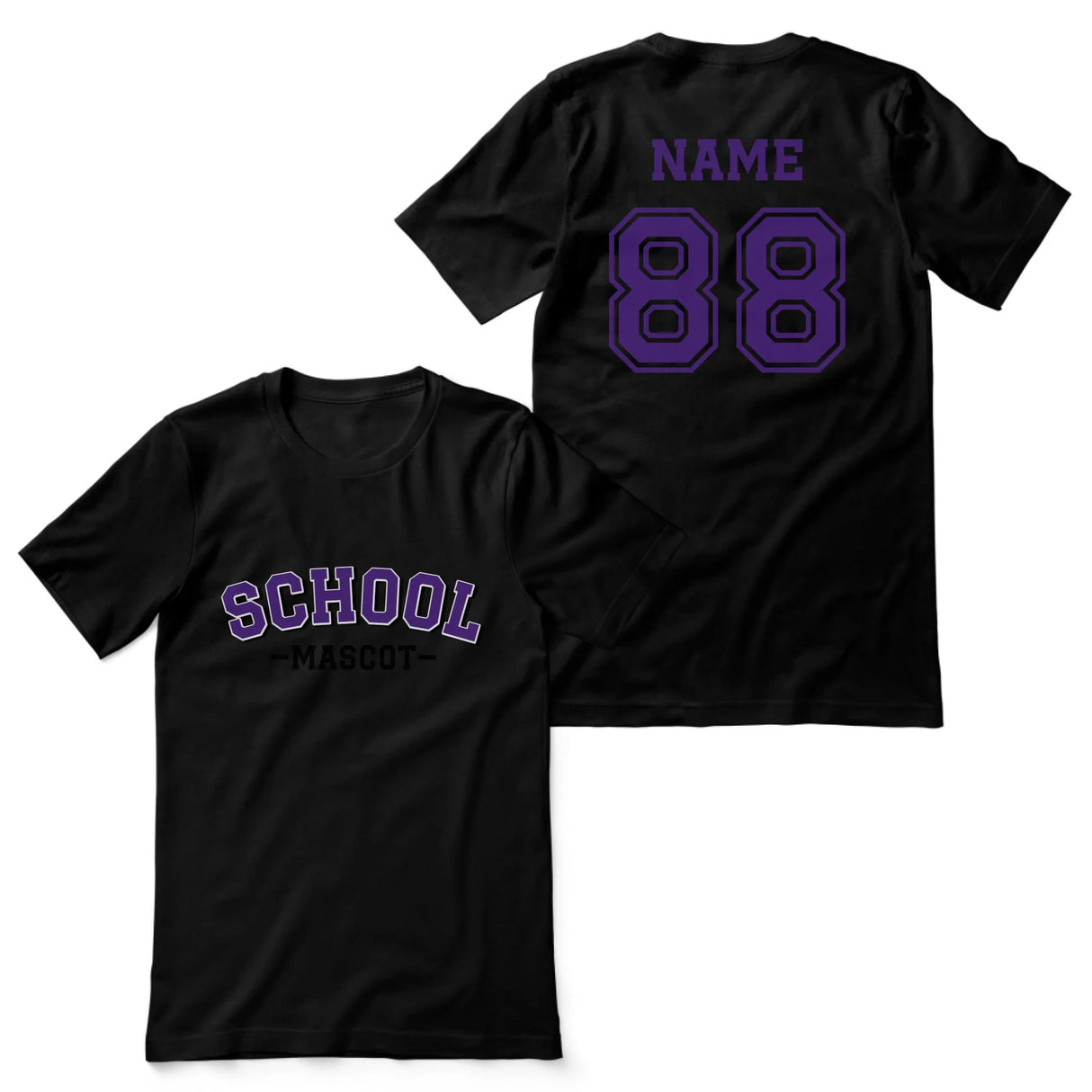 Custom School Spirit Shirt With School and Mascot Name With Classic Arch Design on a Unisex T-Shirt