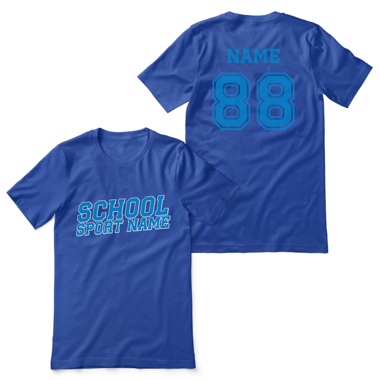 Custom School Spirit Shirt With School and Mascot Name With Slanted Block Varsity Design on a Unisex T-Shirt