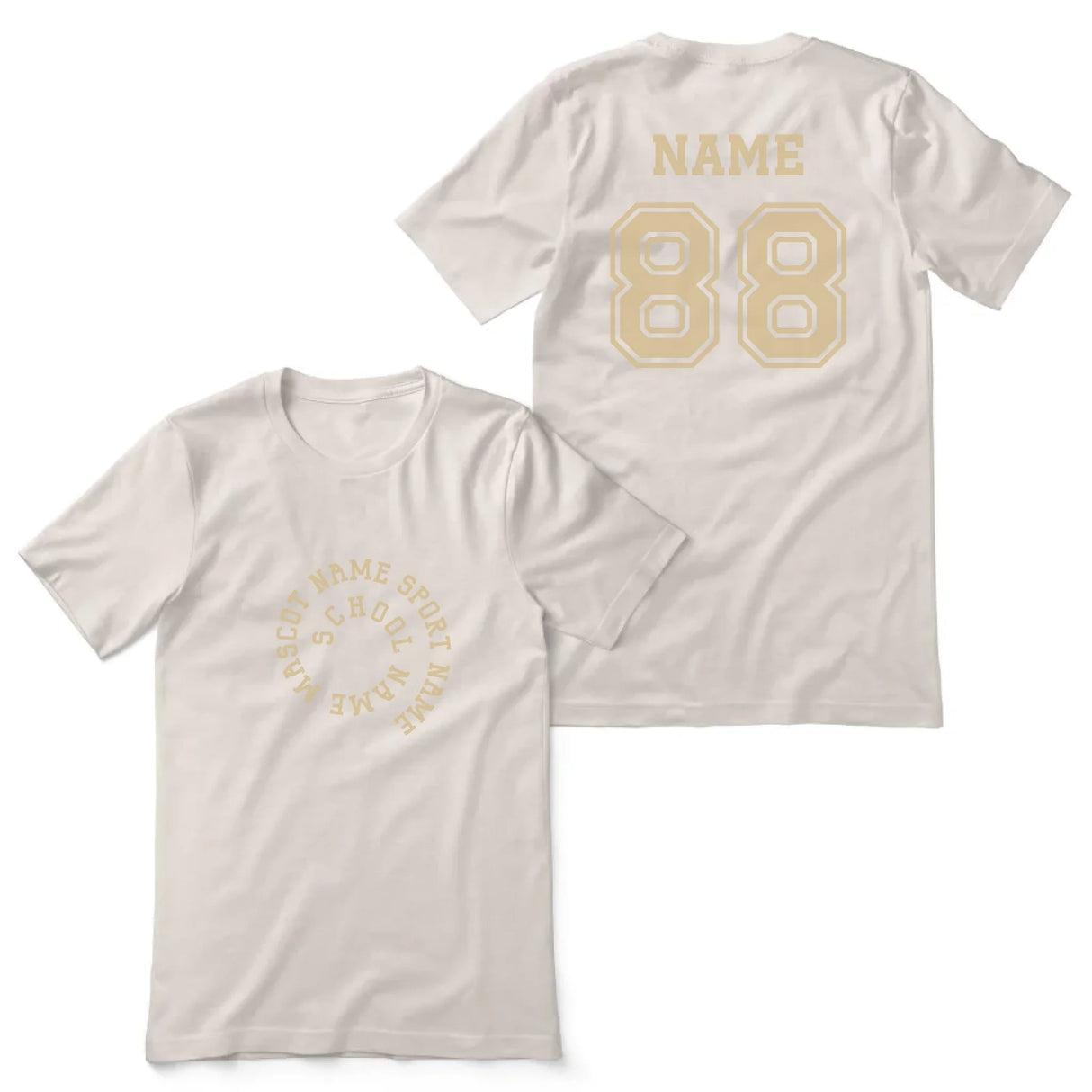 Custom School Spirit Shirt With Spiral Text Design on a Unisex T-Shirt