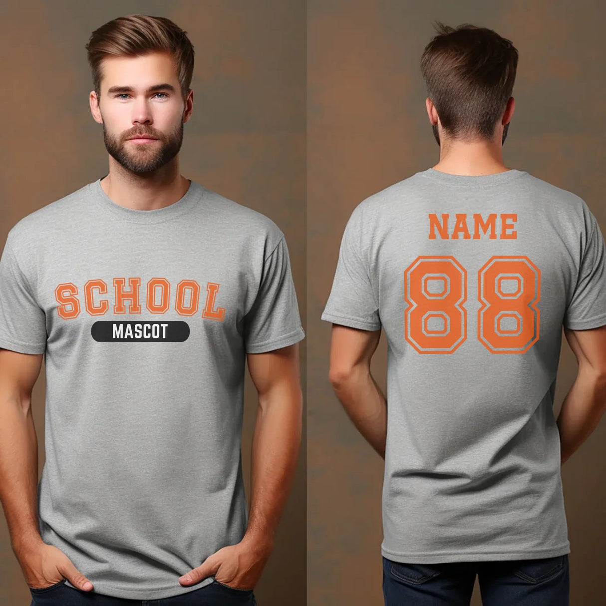 Custom School Spirit Shirt With School and Mascot With Classic Design on a Unisex T-Shirt