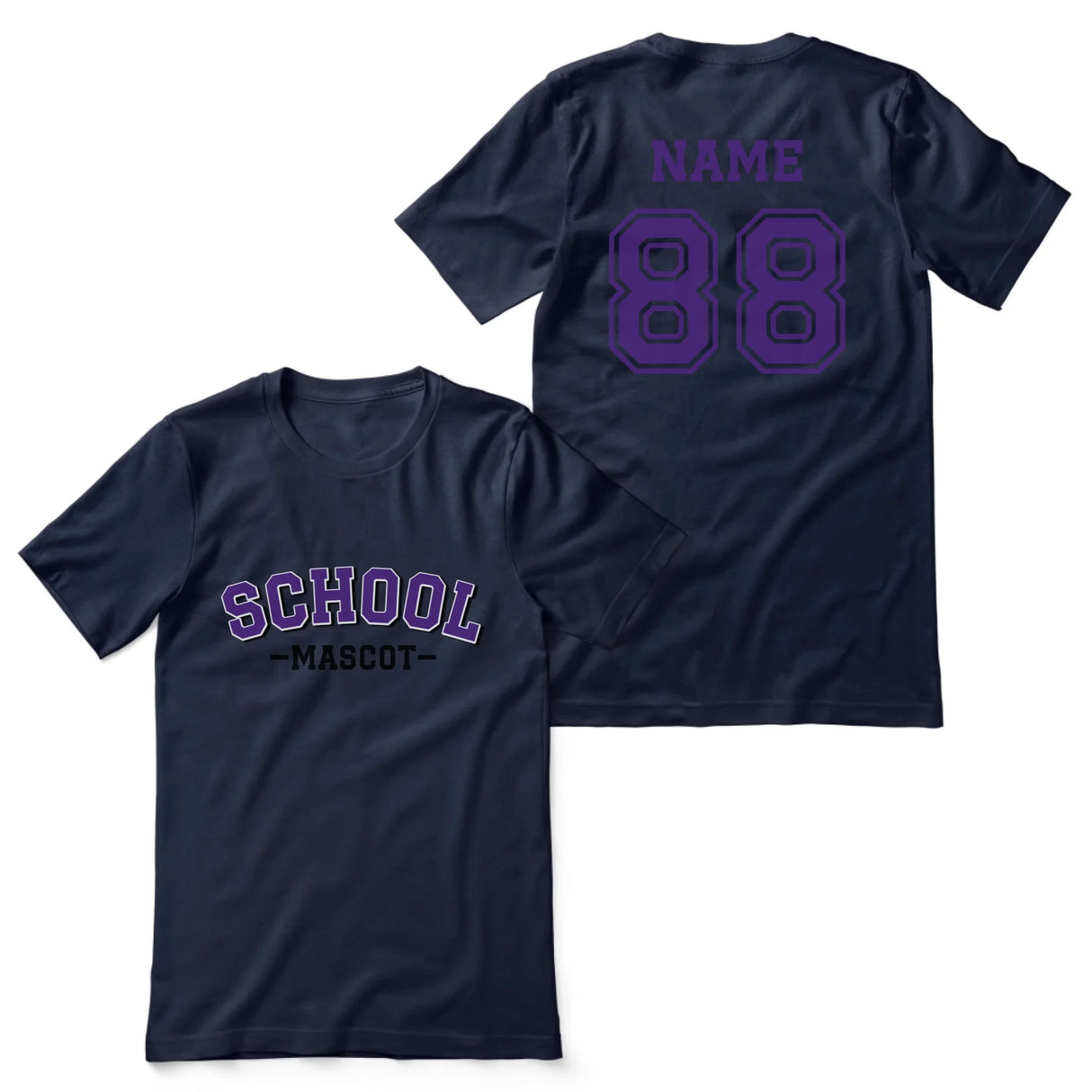 Custom School Spirit Shirt With School and Mascot Name With Classic Arch Design on a Unisex T-Shirt