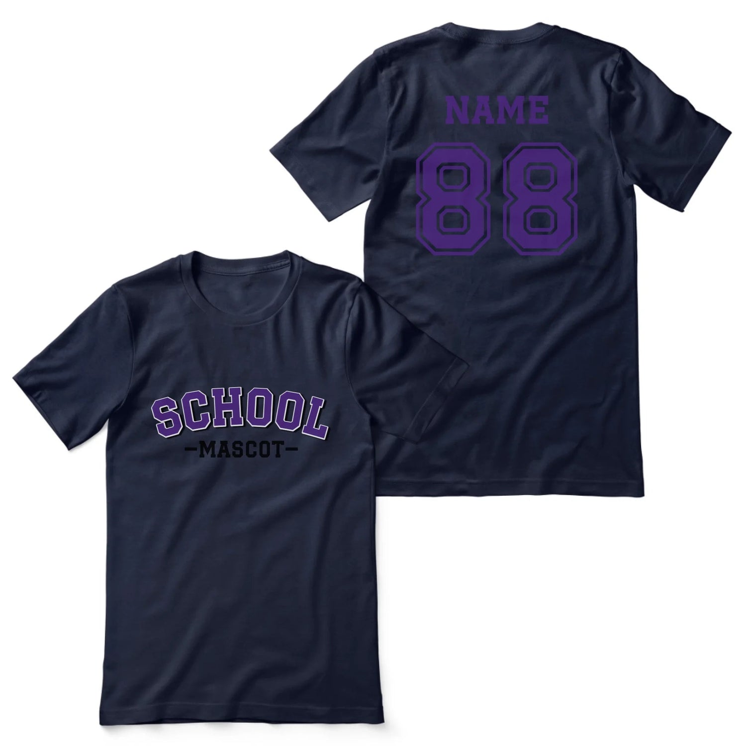 Custom School Spirit Shirt With School and Mascot Name With Classic Arch Design on a Unisex T-Shirt