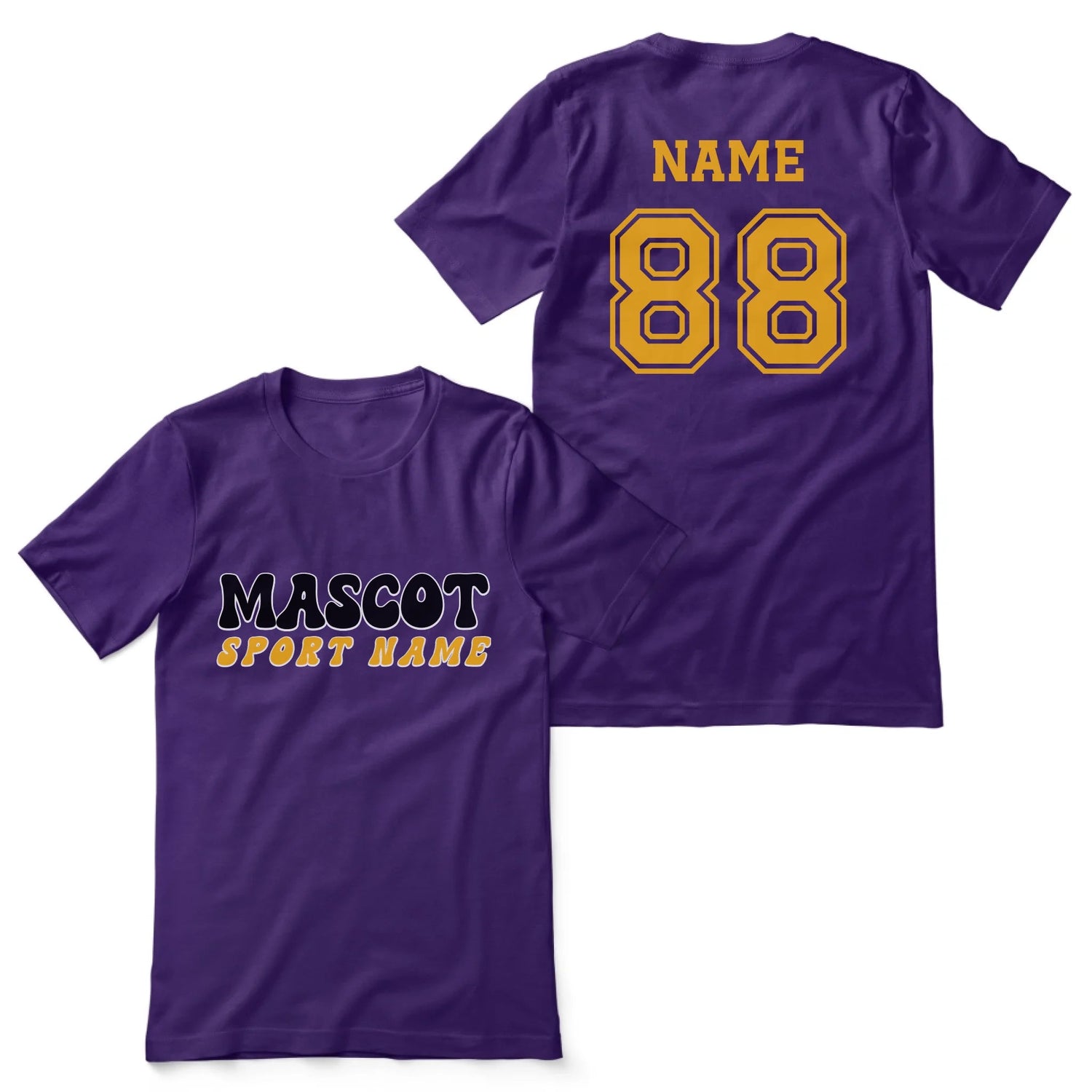 Custom School Spirit Shirt With Mascot and Sport With Retro Design on a Unisex T-Shirt