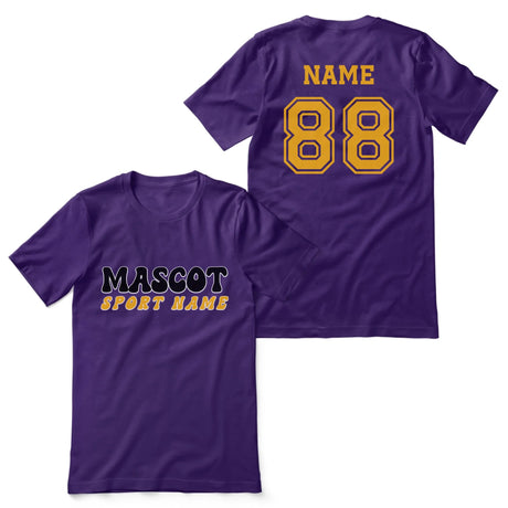 Custom School Spirit Shirt With Mascot and Sport With Retro Design on a Unisex T-Shirt