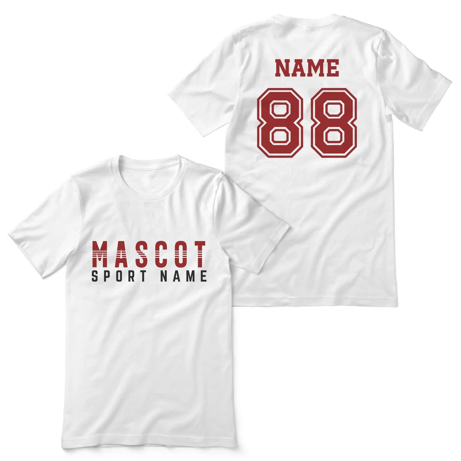 Custom School Spirit Shirt With Mascot and Sport With Striped Text Design on a Unisex T-Shirt