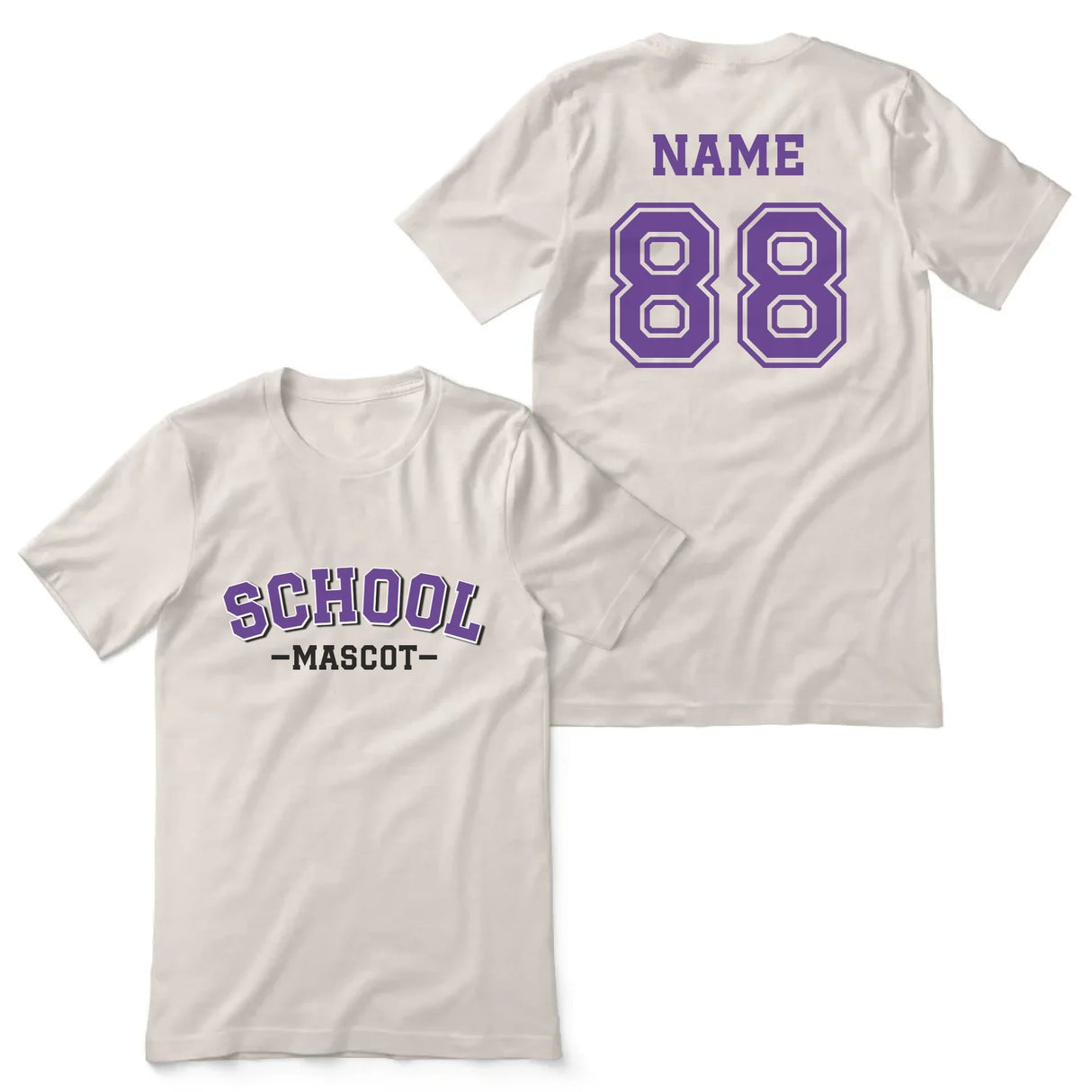 Custom School Spirit Shirt With School and Mascot Name With Classic Arch Design on a Unisex T-Shirt