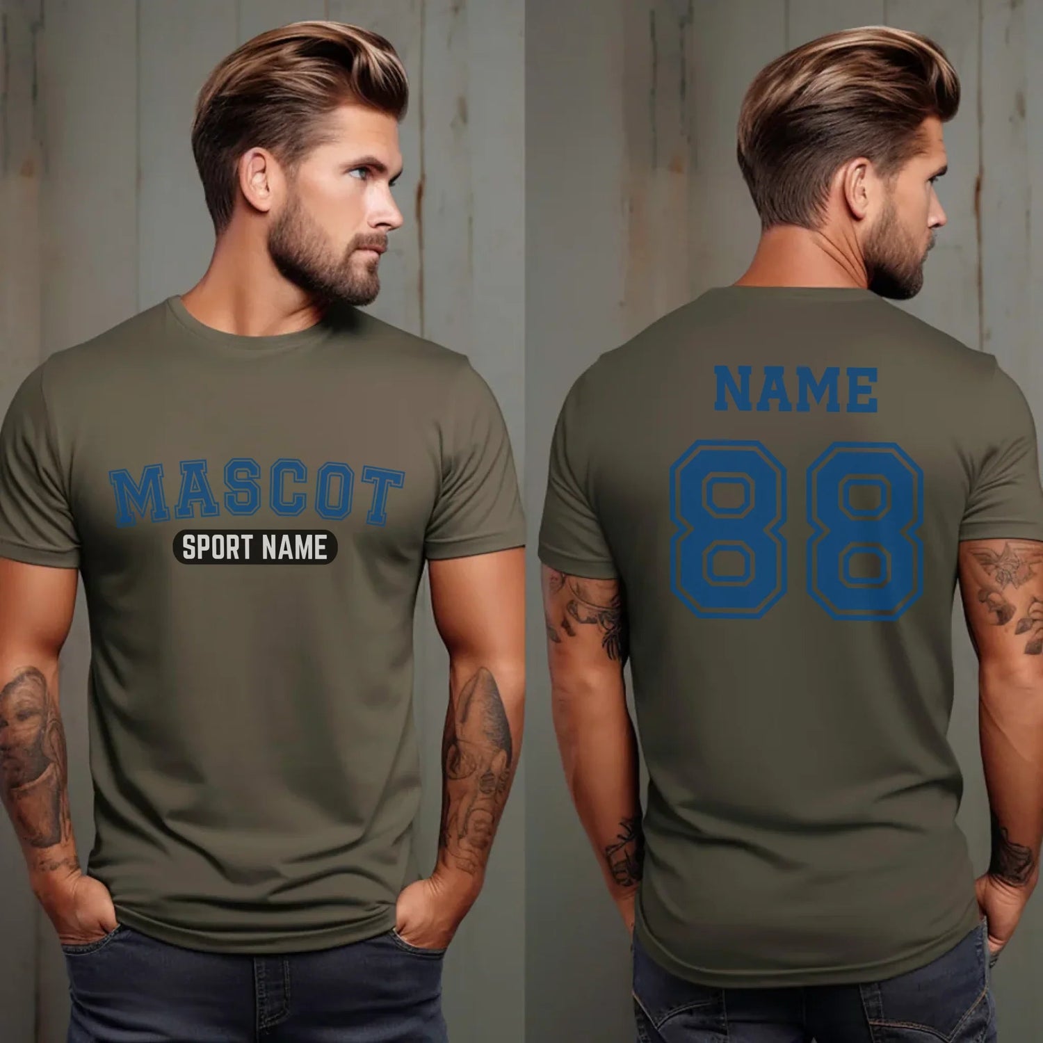 Custom School Spirit Shirt With Mascot and Sport With Classic Design on a Unisex T-Shirt