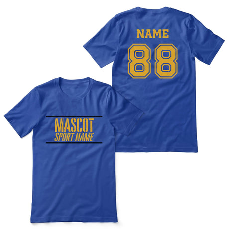 Custom School Spirit Shirt With Mascot and Sport With Stencil Design on a Unisex T-Shirt