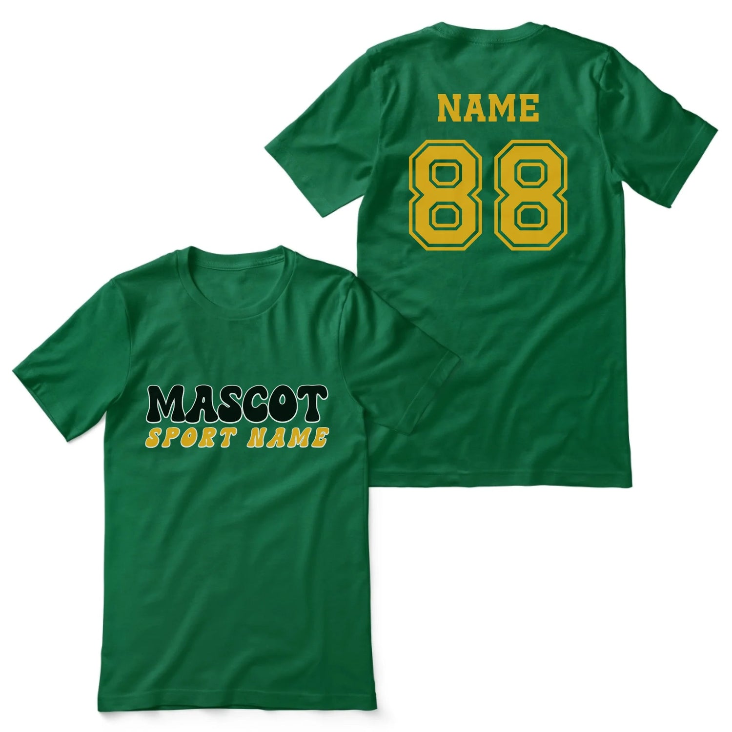 Custom School Spirit Shirt With Mascot and Sport With Retro Design on a Unisex T-Shirt