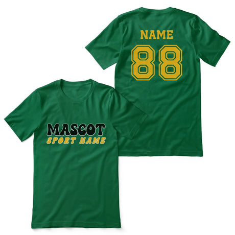 Custom School Spirit Shirt With Mascot and Sport With Retro Design on a Unisex T-Shirt