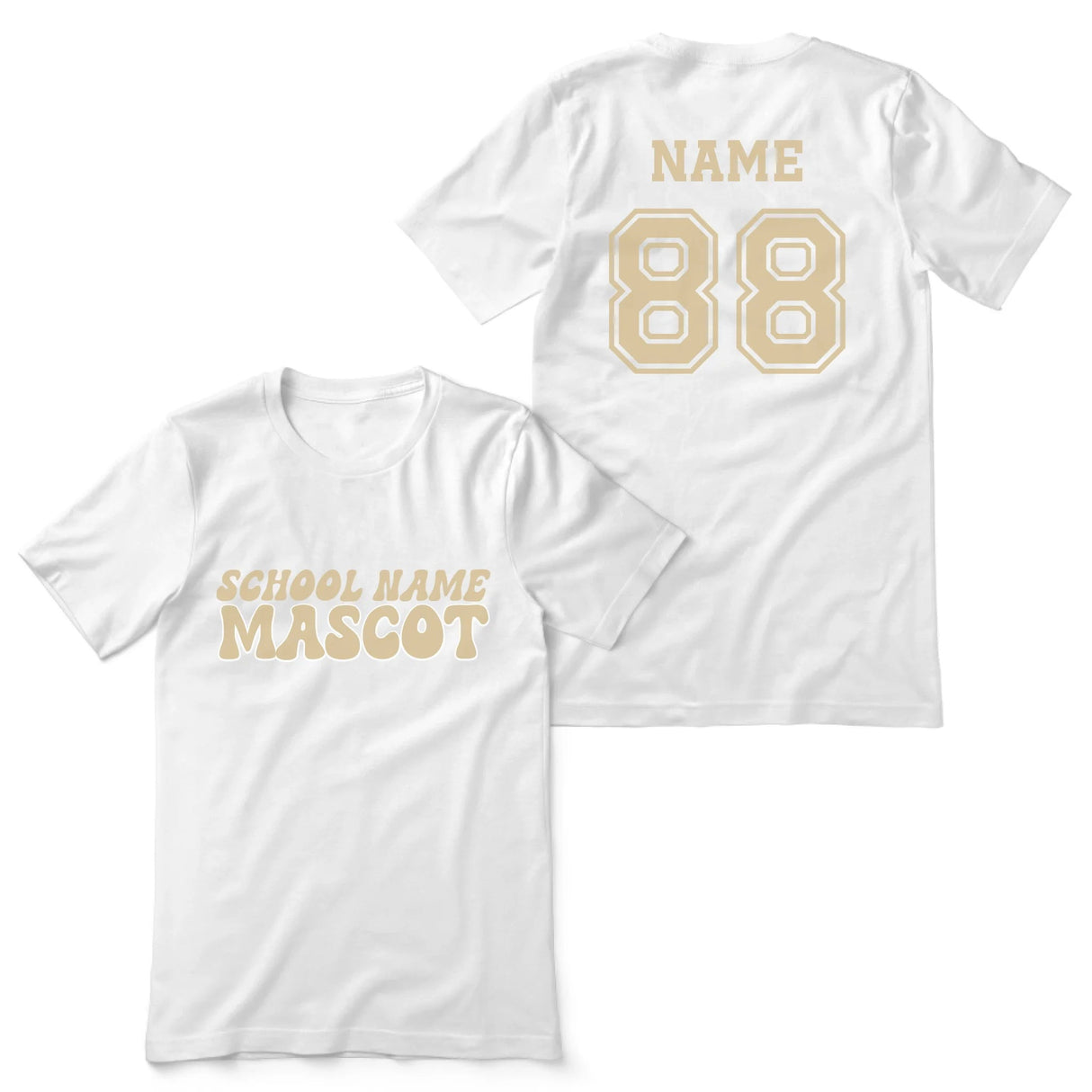 Custom School Spirit Shirt With School and Mascot Name With Retro Design on a Unisex T-Shirt