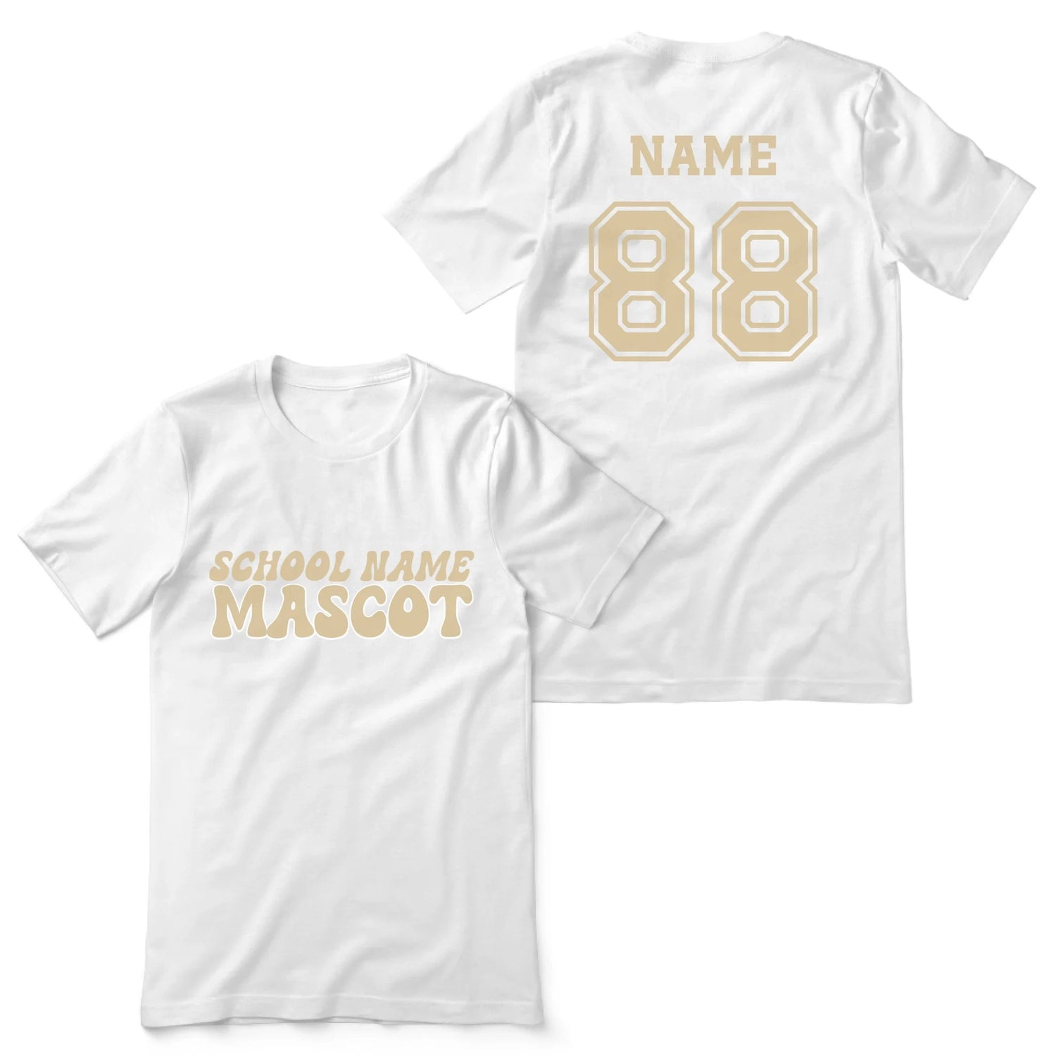 Custom School Spirit Shirt With School and Mascot Name With Retro Design on a Unisex T-Shirt