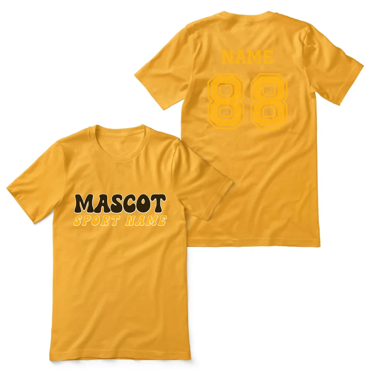 Custom School Spirit Shirt With Mascot and Sport With Retro Design on a Unisex T-Shirt