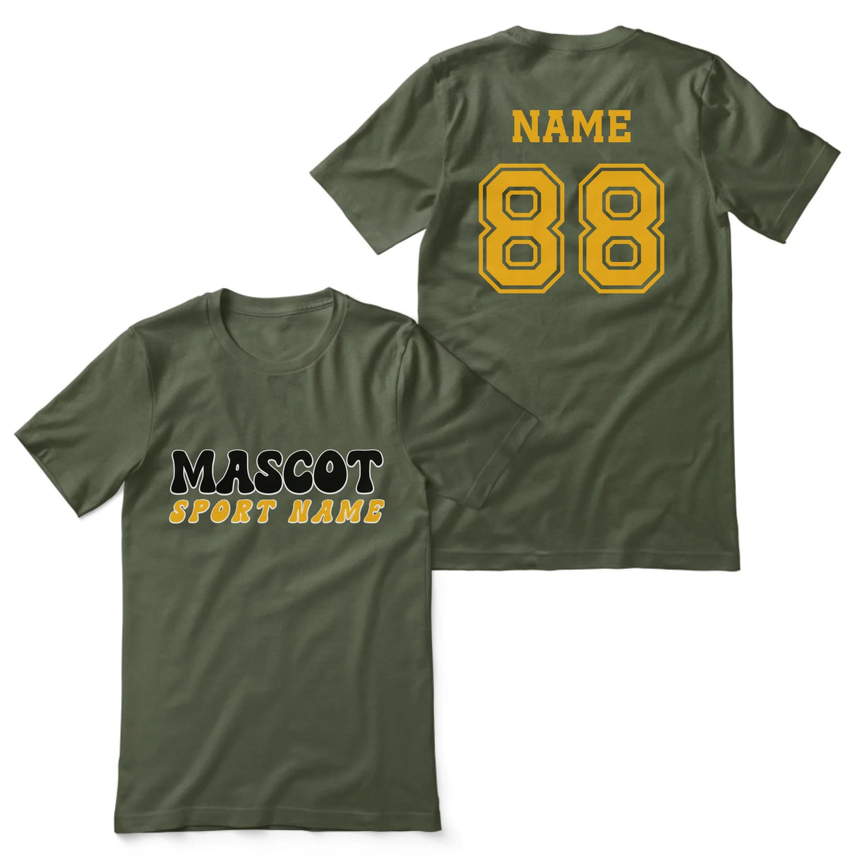 Custom School Spirit Shirt With Mascot and Sport With Retro Design on a Unisex T-Shirt
