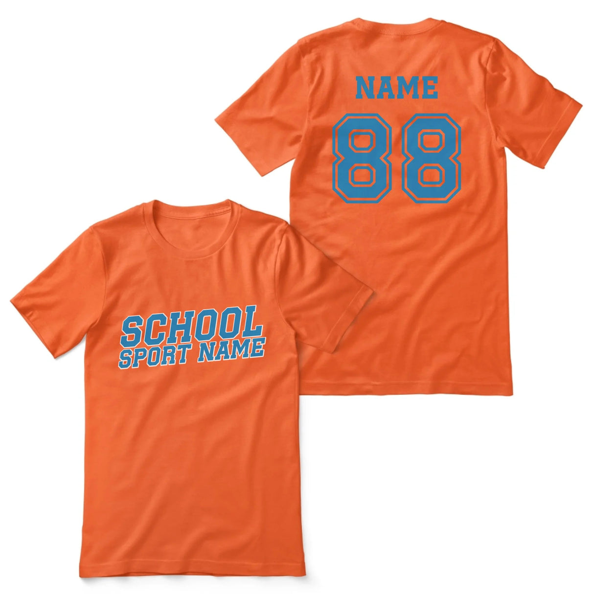 Custom School Spirit Shirt With School and Mascot Name With Slanted Block Varsity Design on a Unisex T-Shirt