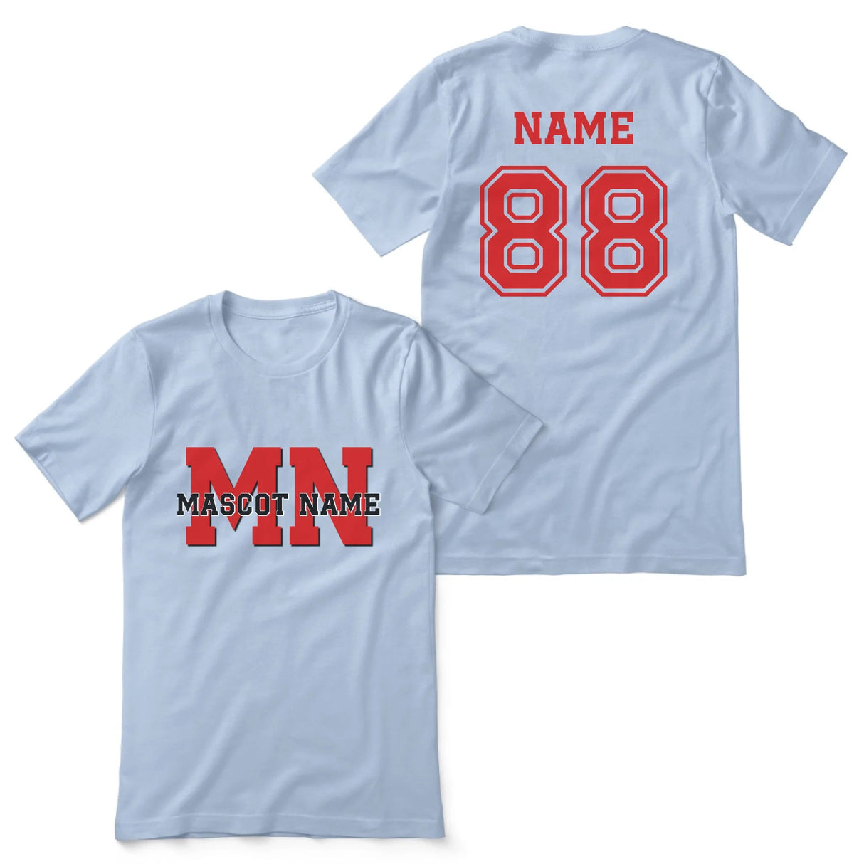 Custom School Mascot Shirt With Initials and Mascot Name on a Unisex T-Shirt