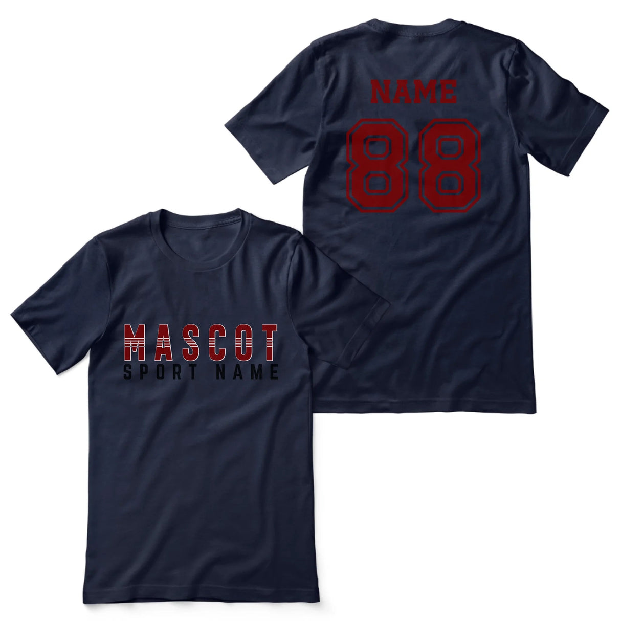 Custom School Spirit Shirt With Mascot and Sport With Striped Text Design on a Unisex T-Shirt