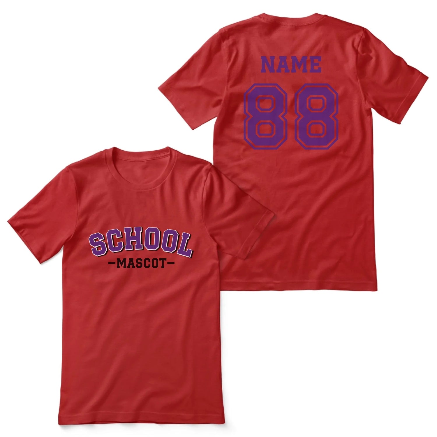 Custom School Spirit Shirt With School and Mascot Name With Classic Arch Design on a Unisex T-Shirt