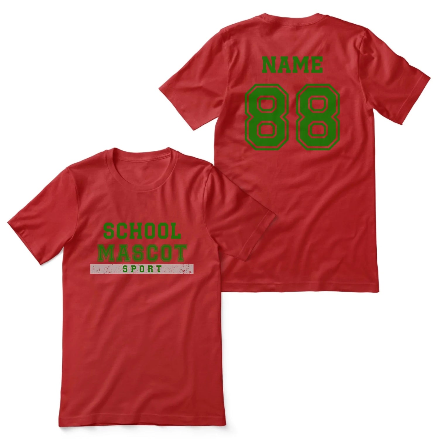 Custom School Spirit Shirt With Mascot & Sport Name With Bold Varsity Design on a Unisex T-Shirt