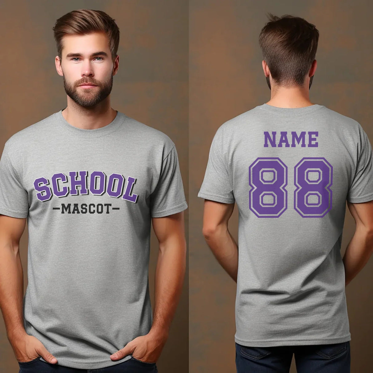Custom School Spirit Shirt With School and Mascot Name With Classic Arch Design on a Unisex T-Shirt