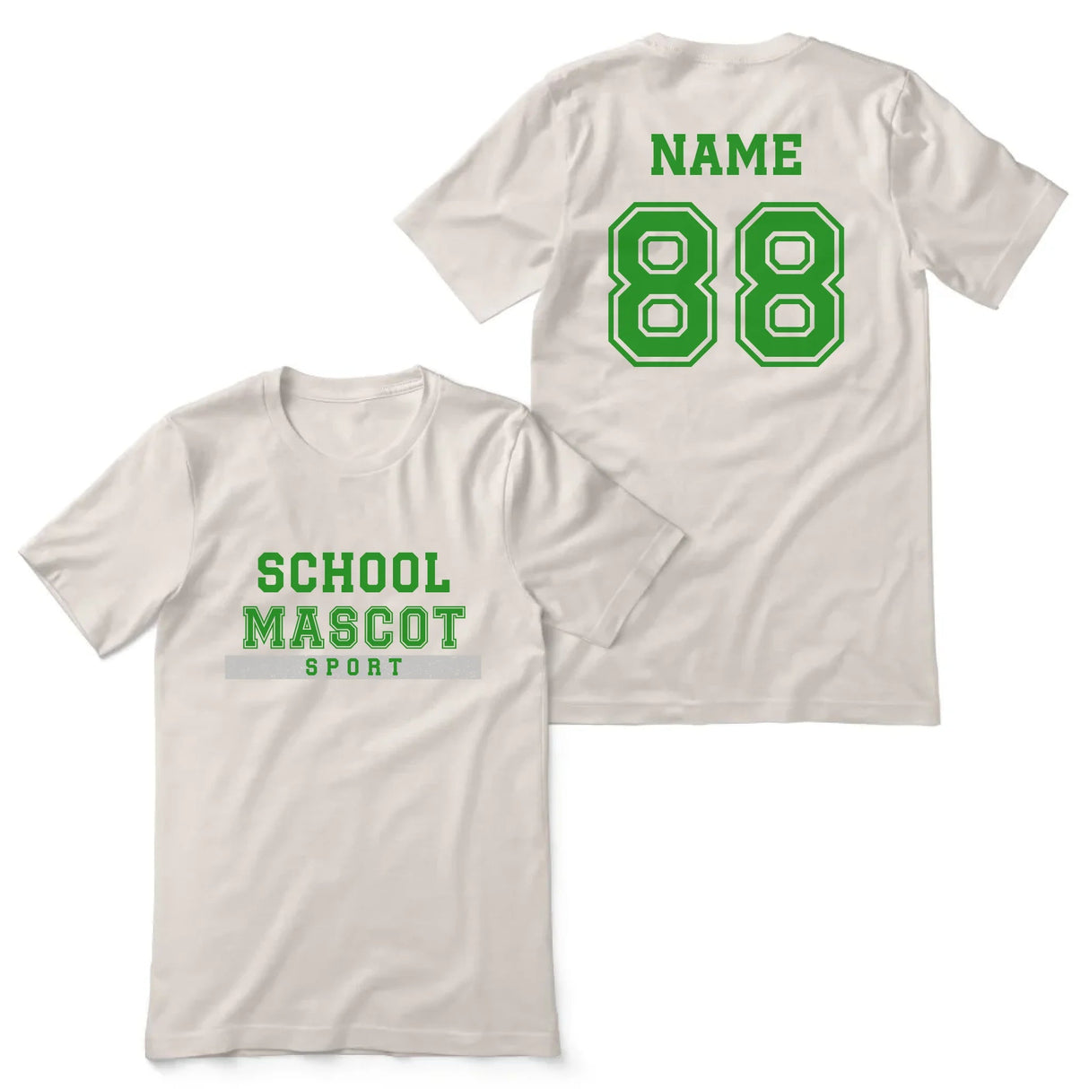 Custom School Spirit Shirt With Mascot & Sport Name With Bold Varsity Design on a Unisex T-Shirt