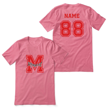 Custom School Mascot Shirt With Large Initial and Mascot Name on a Unisex T-Shirt