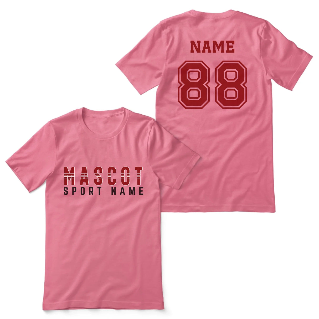 Custom School Spirit Shirt With Mascot and Sport With Striped Text Design on a Unisex T-Shirt