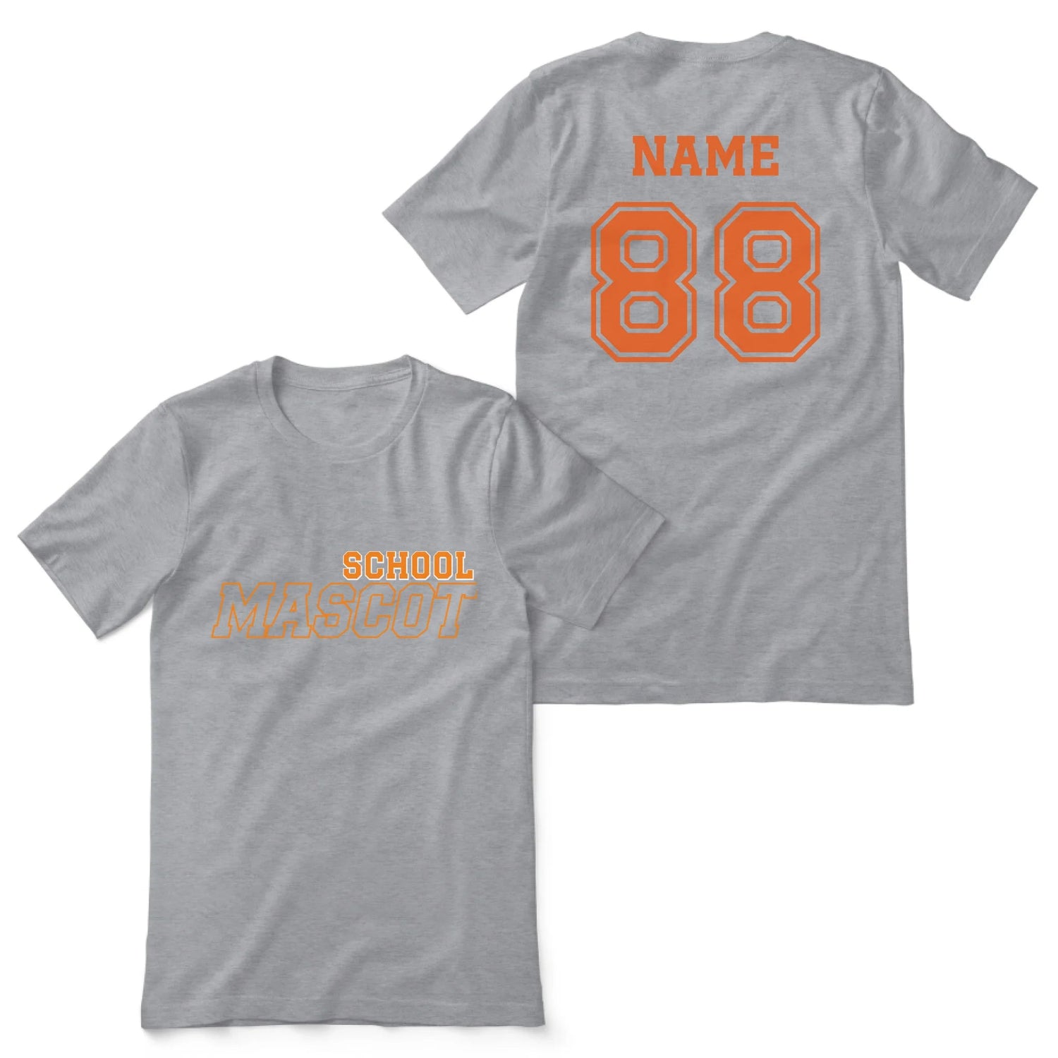 Custom School Spirit Shirt With School and Mascot with Outline Design on a Unisex T-Shirt