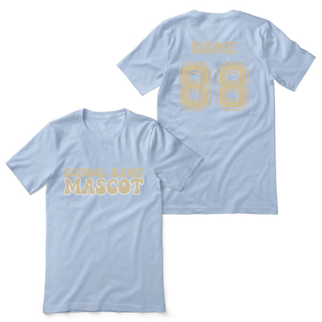 Custom School Spirit Shirt With School and Mascot Name With Retro Design on a Unisex T-Shirt