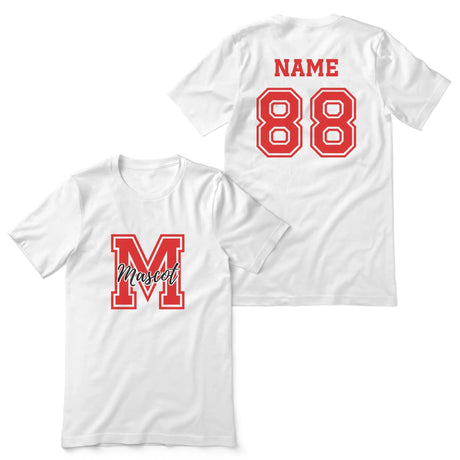 Custom School Mascot Shirt With Large Initial and Mascot Name on a Unisex T-Shirt