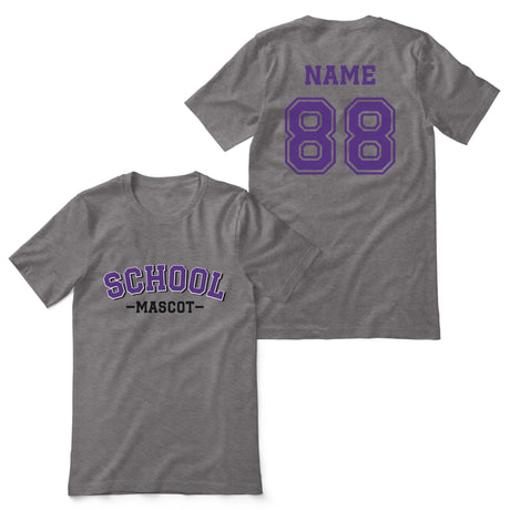 Custom School Spirit Shirt With School and Mascot Name With Classic Arch Design on a Unisex T-Shirt
