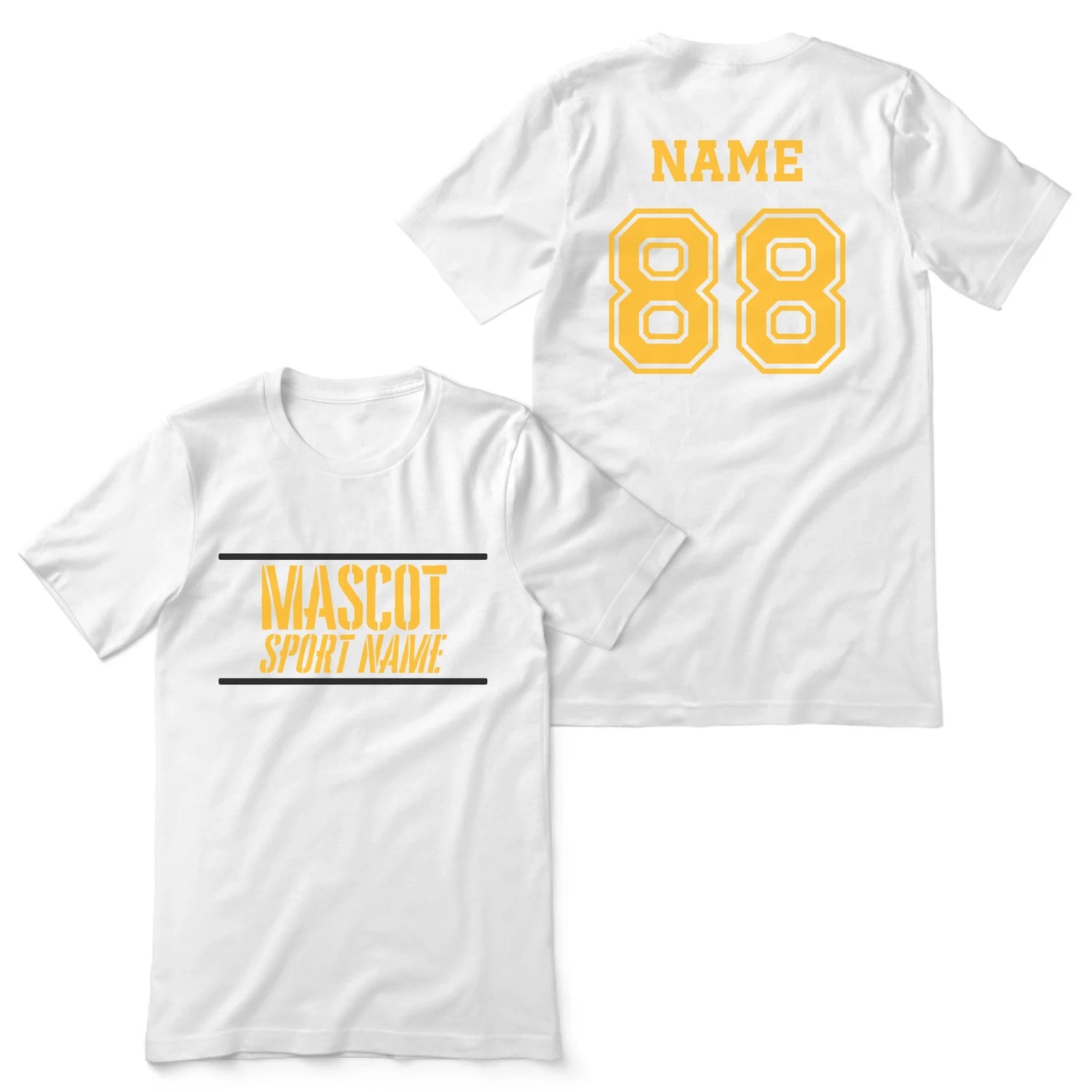 Custom School Spirit Shirt With Mascot and Sport With Stencil Design on a Unisex T-Shirt