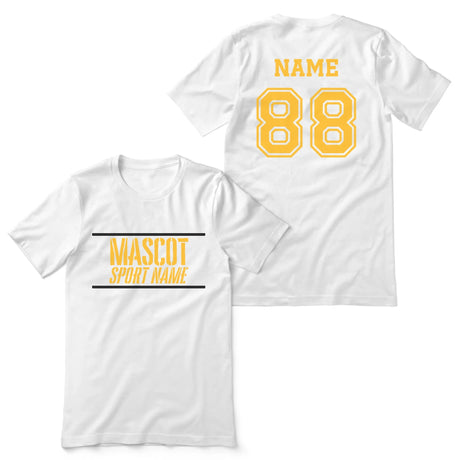 Custom School Spirit Shirt With Mascot and Sport With Stencil Design on a Unisex T-Shirt