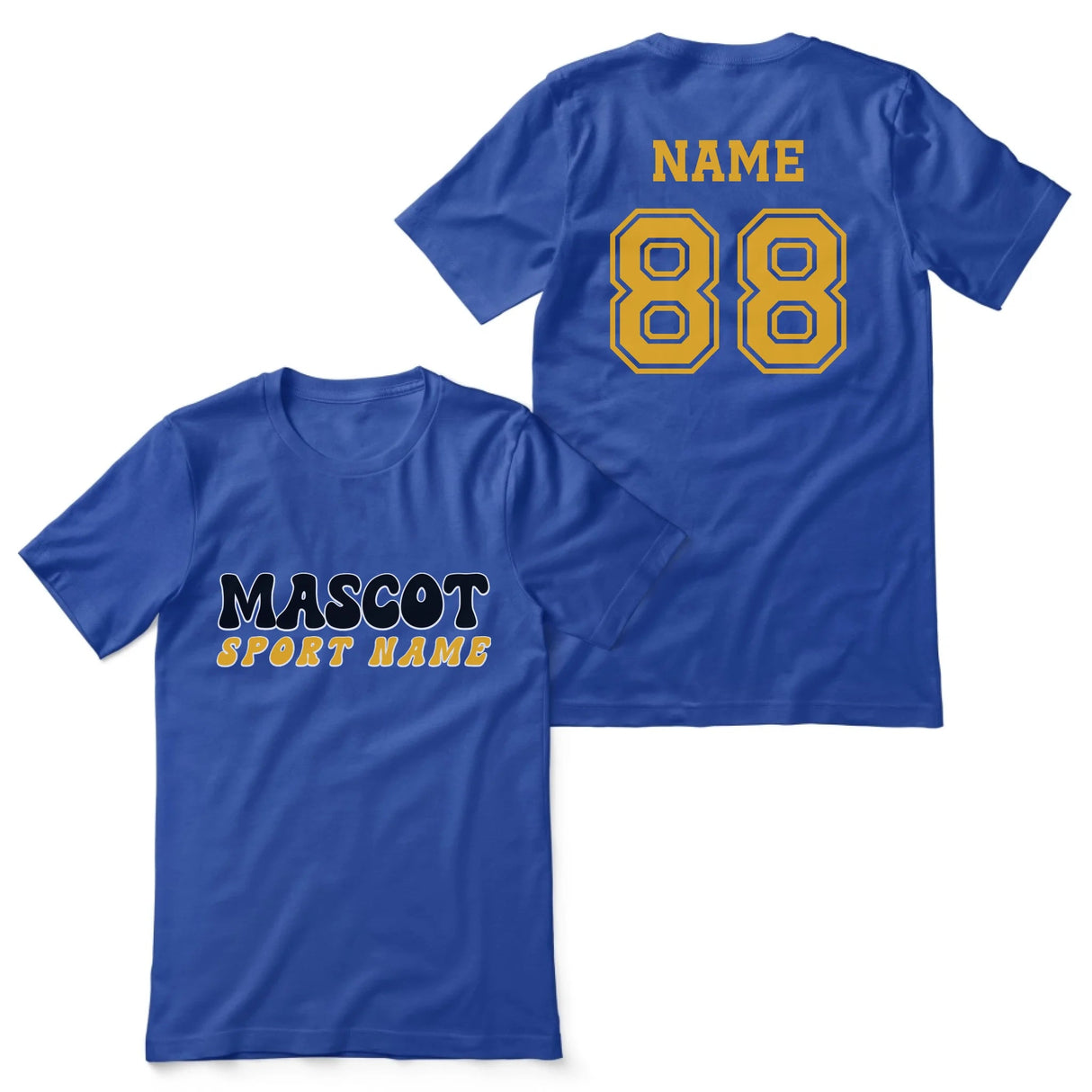 Custom School Spirit Shirt With Mascot and Sport With Retro Design on a Unisex T-Shirt