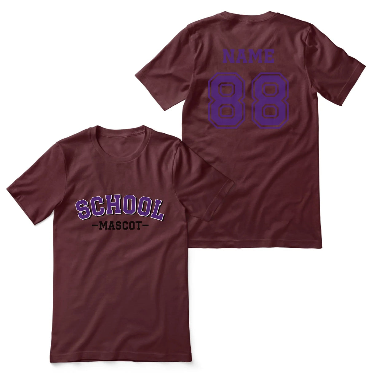 Custom School Spirit Shirt With School and Mascot Name With Classic Arch Design on a Unisex T-Shirt