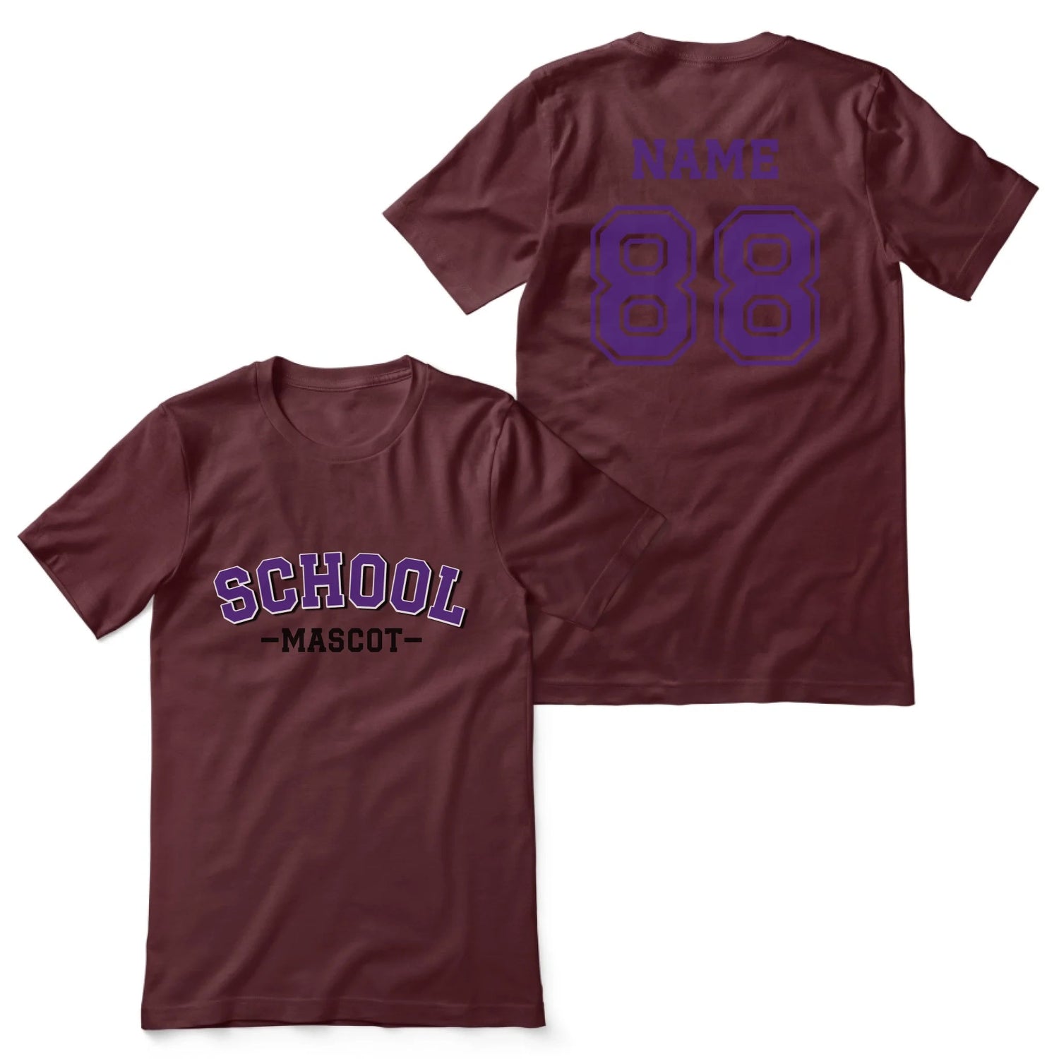 Custom School Spirit Shirt With School and Mascot Name With Classic Arch Design on a Unisex T-Shirt